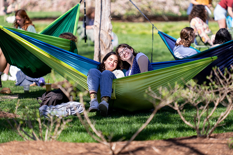 WashU students in hammock