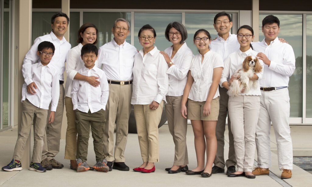 Portrait photo of Ja Song and his family